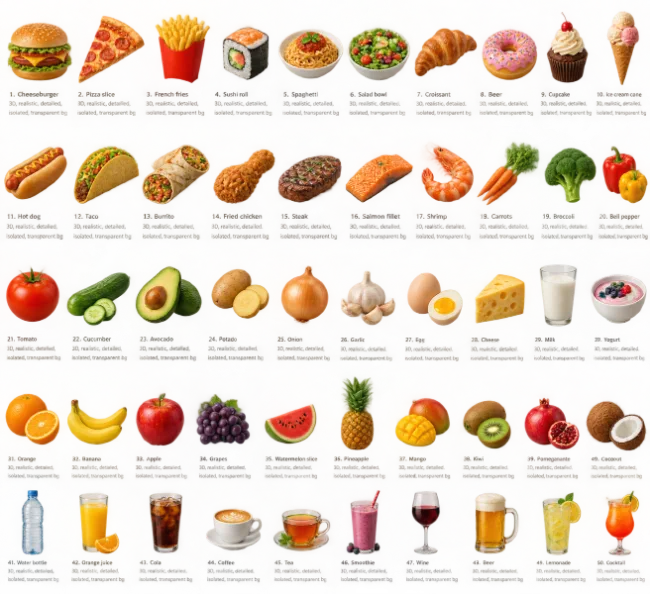 Various Food and Drink Items Icons Collection