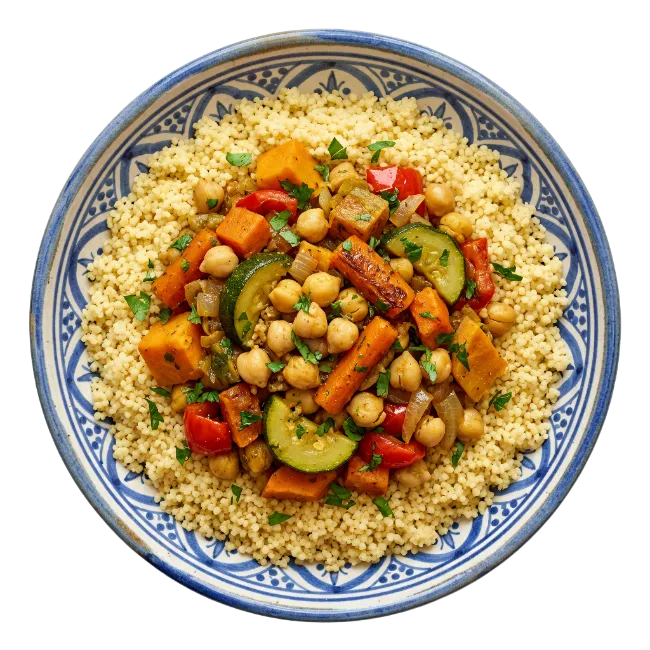 Vegetable Couscous Bowl Top View