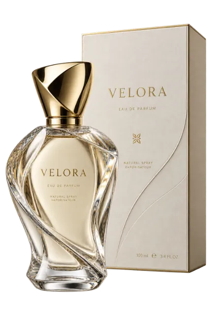 Velora Eau de Parfum Bottle and Box