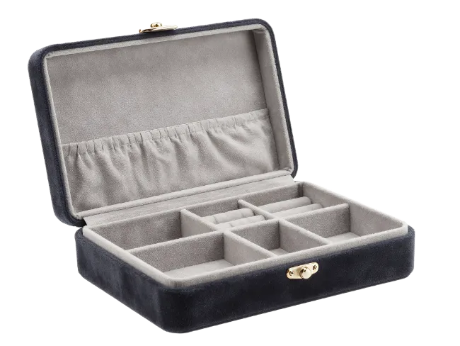 Velvet Jewelry Box Open Storage