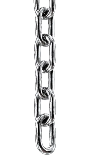 Vertical Silver Metal Chain Links