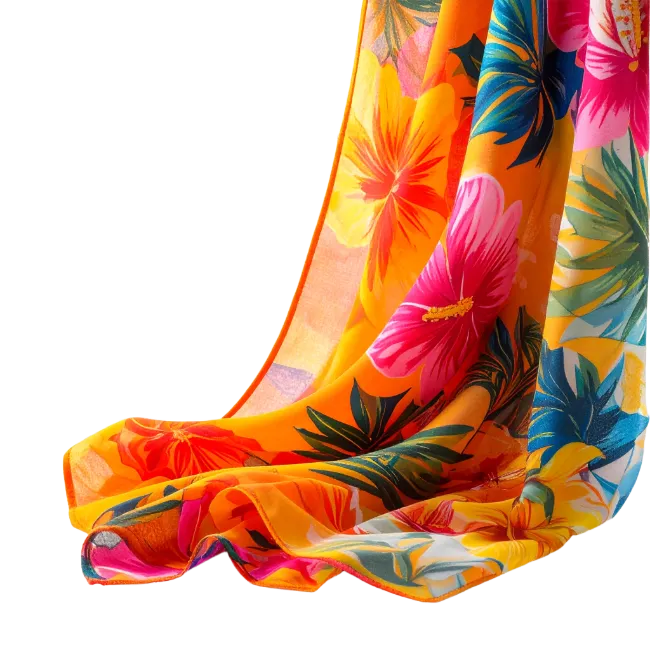 Vibrant Floral Pattern Fabric Scarf
