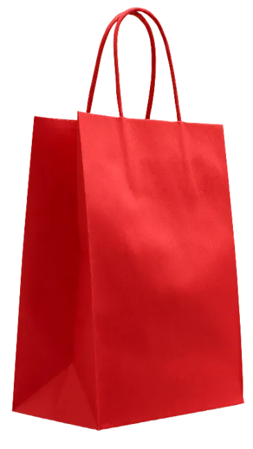 Vibrant Red Paper Shopping Bag