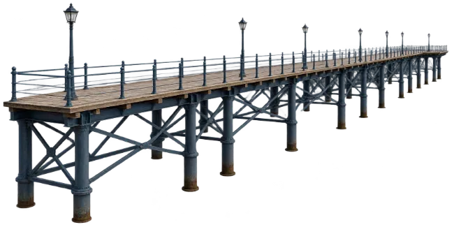 Victorian Iron Pier with Lamps