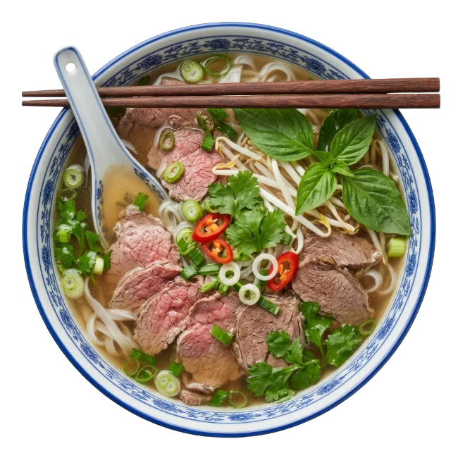 Vietnamese Beef Pho Soup Bowl