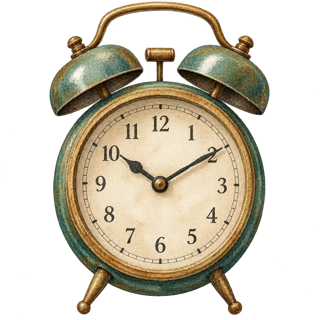 Vintage Alarm Clock Illustration
