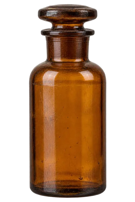Vintage Amber Glass Apothecary Bottle