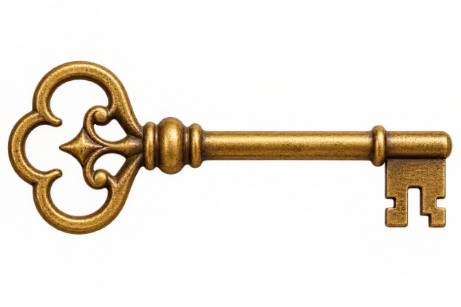 Vintage Antique Brass Skeleton Key