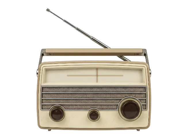 Vintage Beige Radio with Antenna