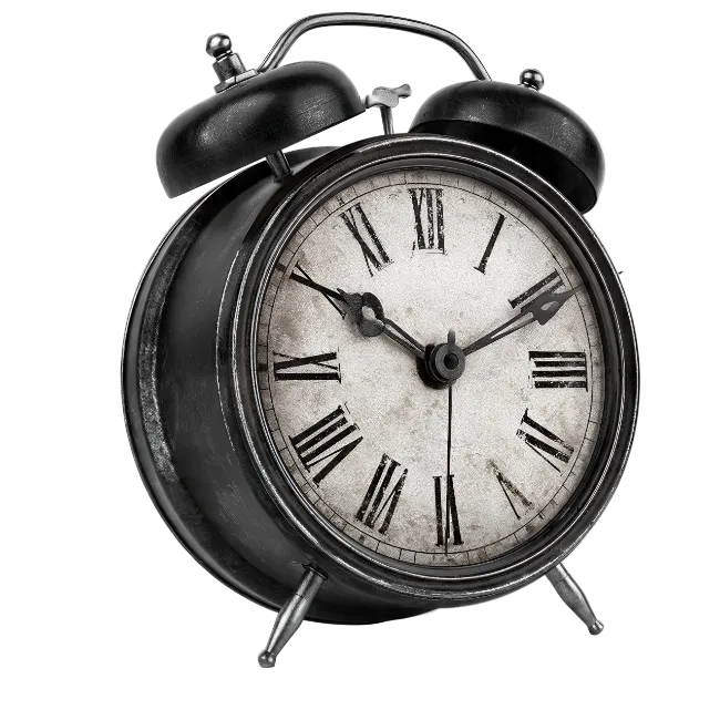 Vintage Black Alarm Clock with Roman Numerals