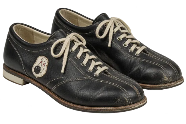 Vintage Black Leather Bowling Shoes