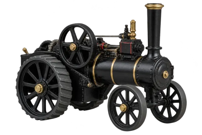 Vintage Black Steam Tractor Model