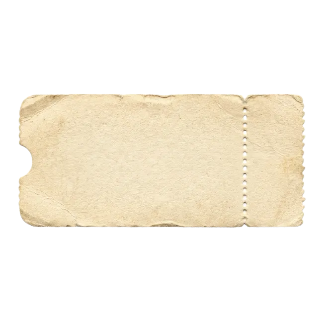 Vintage Blank Ticket stub with perforated edge