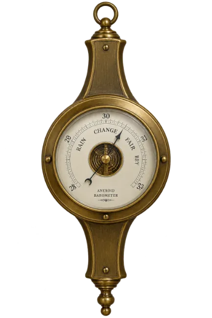 Vintage Brass Aneroid Barometer