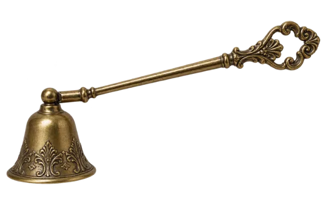 Vintage Brass Candle Snuffer with Ornate Handle