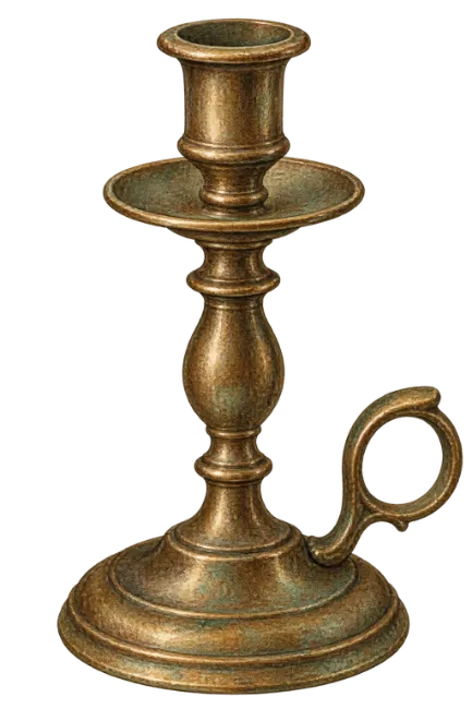 Vintage Brass Candlestick Holder with Handle