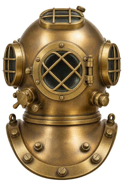 Vintage Brass Deep Sea Diving Helmet