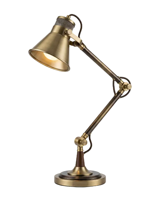 Vintage Brass Desk Lamp with Adjustable Arm