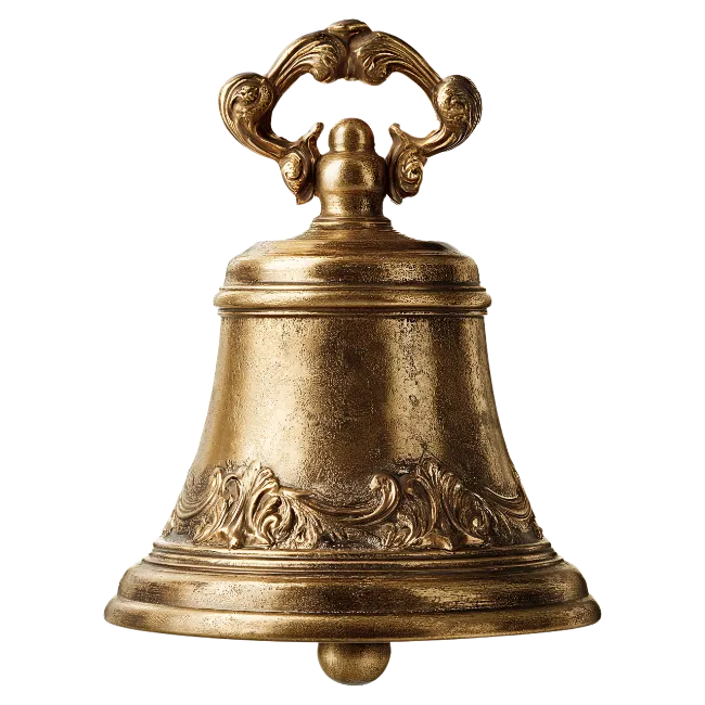 Vintage Brass Hand Bell with Ornate Handle