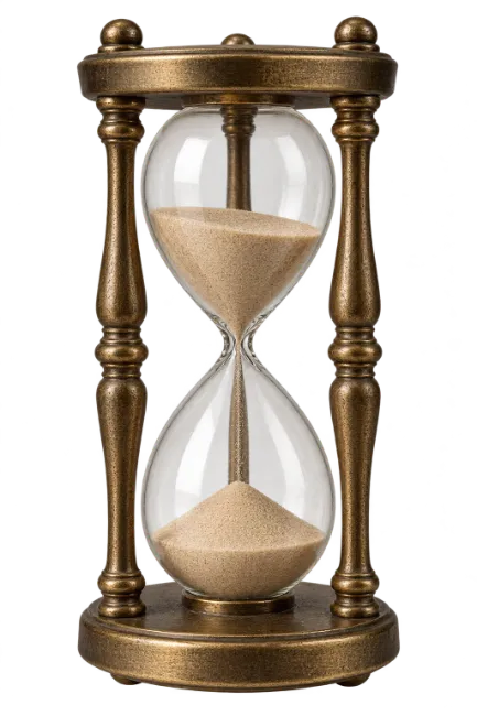 Vintage Brass Hourglass With Flowing Sand