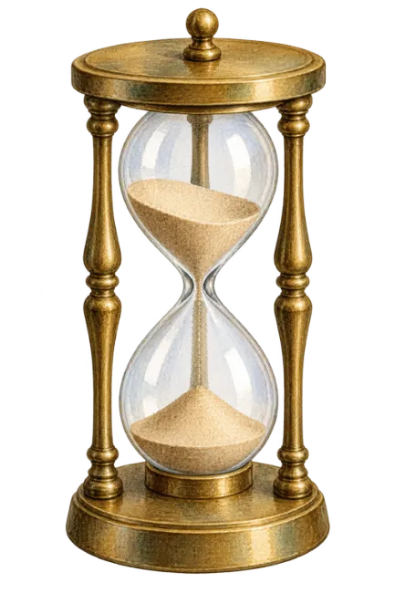 Vintage Brass Hourglass With Sand