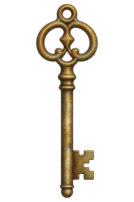 Vintage Brass Key Illustration
