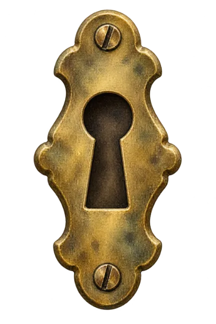 Vintage Brass Keyhole Escutcheon Plate
