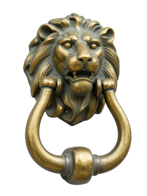 Vintage Brass Lion Door Knocker