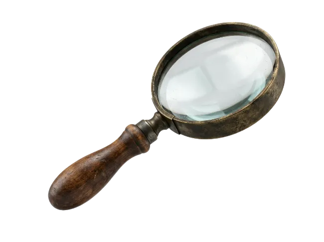 Vintage Brass Magnifying Glass with Wooden Handle