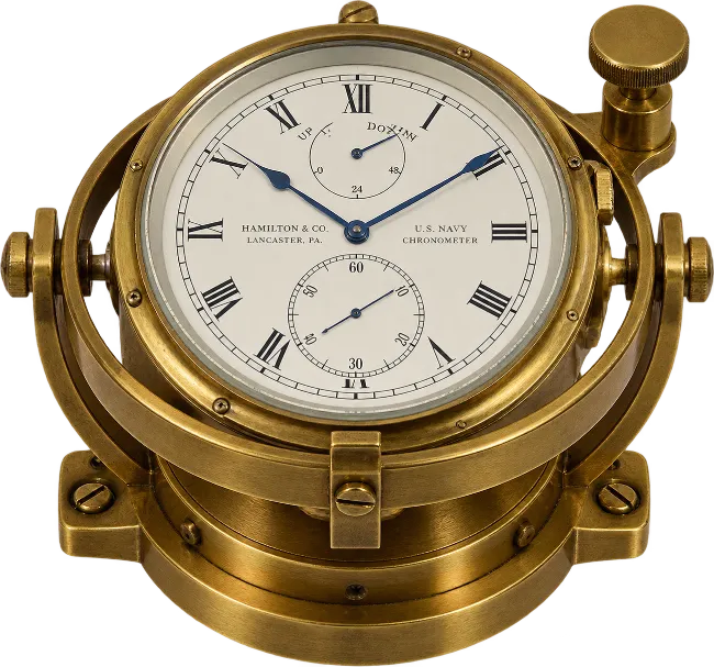 Vintage Brass Marine Chronometer Clock