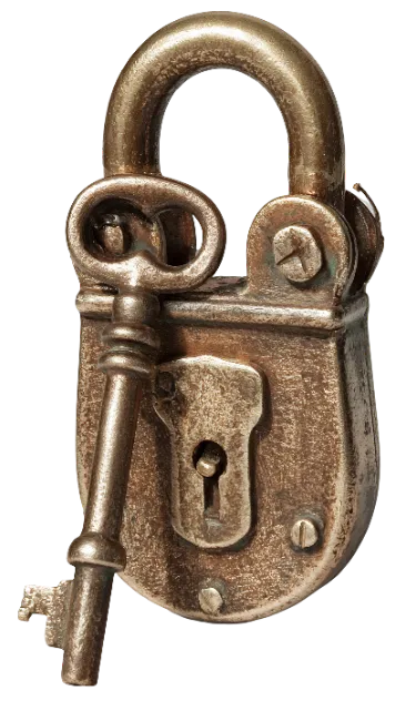 Vintage Brass Padlock with Key