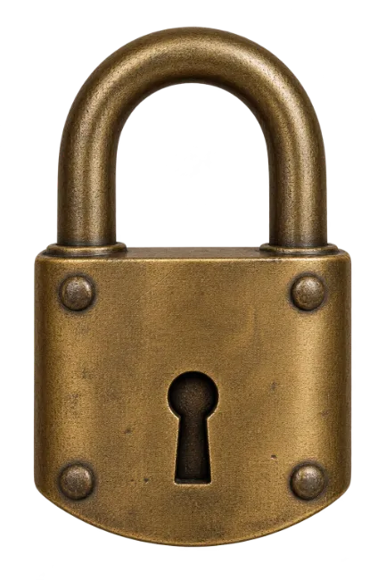 Vintage Brass Padlock with Keyhole