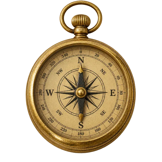Vintage Brass Pocket Compass