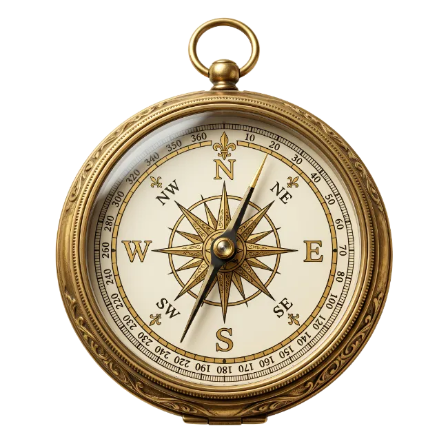 Vintage Brass Pocket Compass