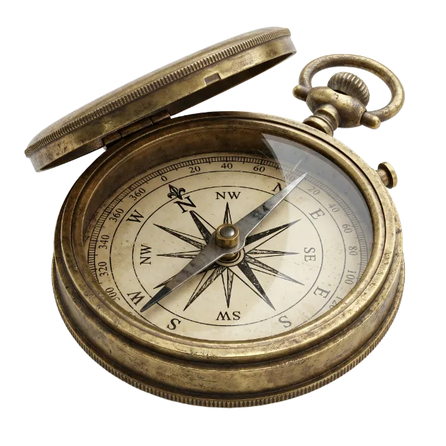 Vintage Brass Pocket Compass