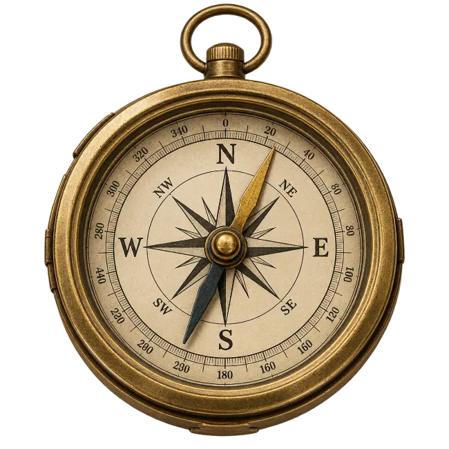 Vintage Brass Pocket Compass