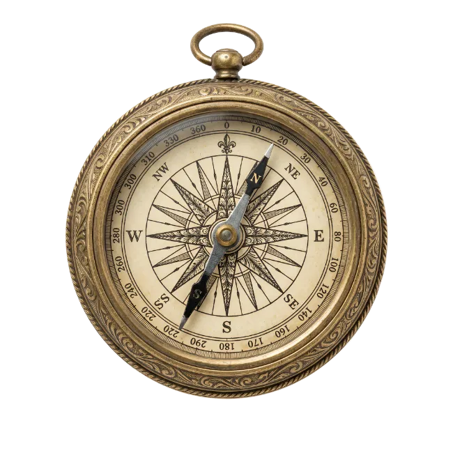 Vintage Brass Pocket Compass
