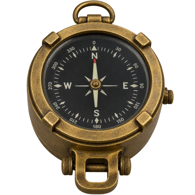 Vintage Brass Pocket Compass