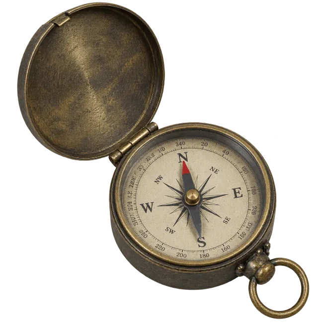 Vintage Brass Pocket Compass