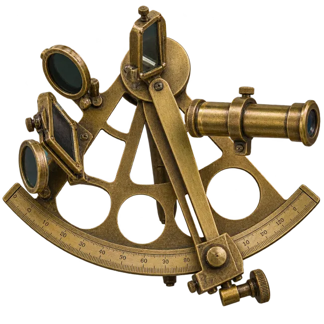Vintage Brass Sextant Navigation Instrument