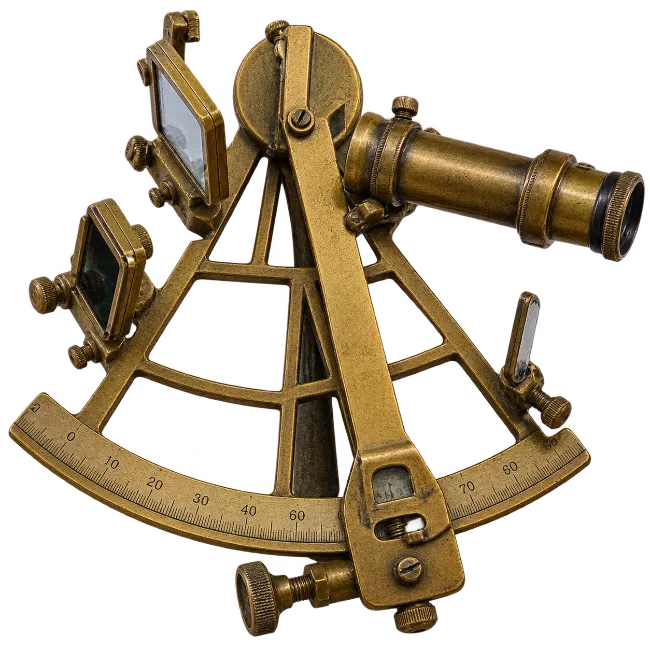 Vintage Brass Sextant Navigation Instrument