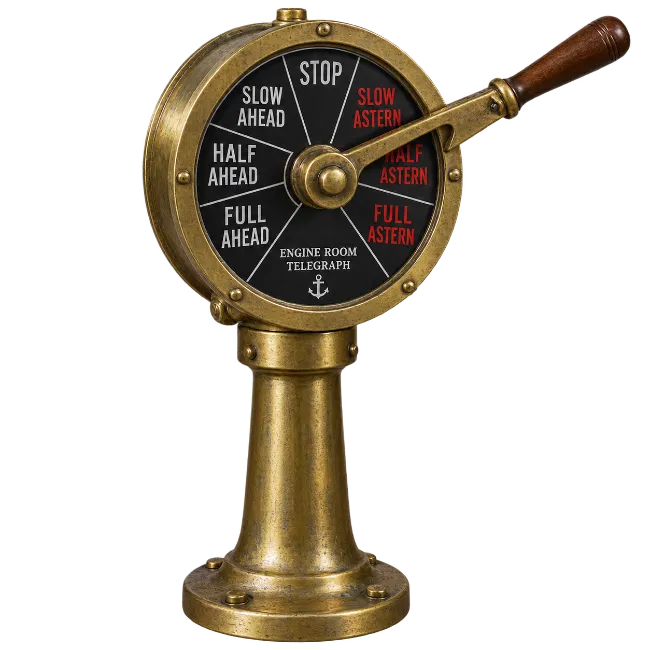 Vintage Brass Ship Engine Room Telegraph
