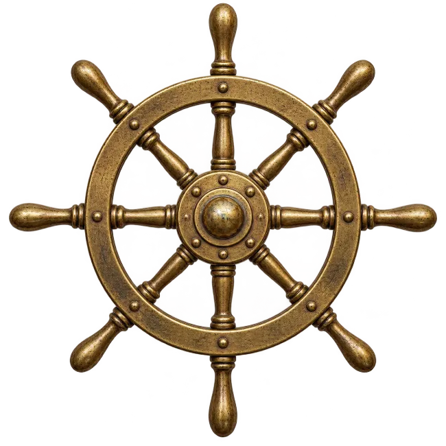 Vintage Brass Ship Wheel