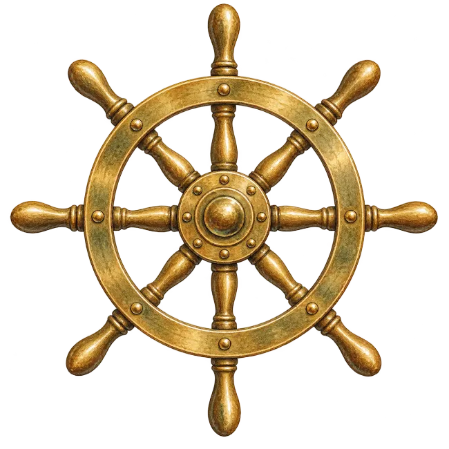 Vintage Brass Ship Wheel