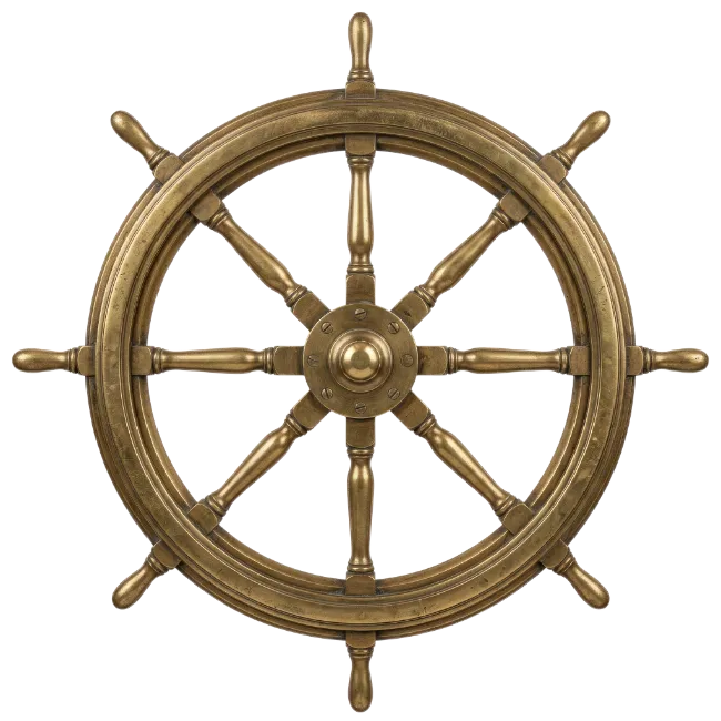Vintage Brass Ship Wheel