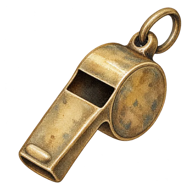 Vintage Brass Sports Whistle Illustration