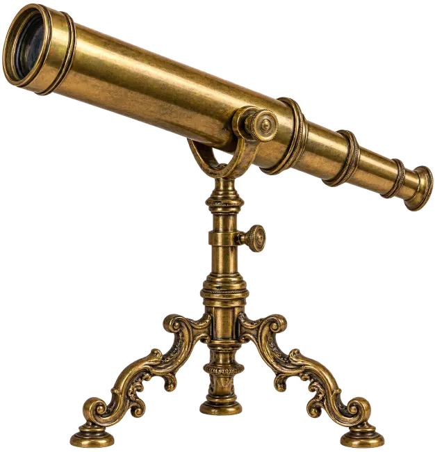 Vintage Brass Telescope on Ornate Stand