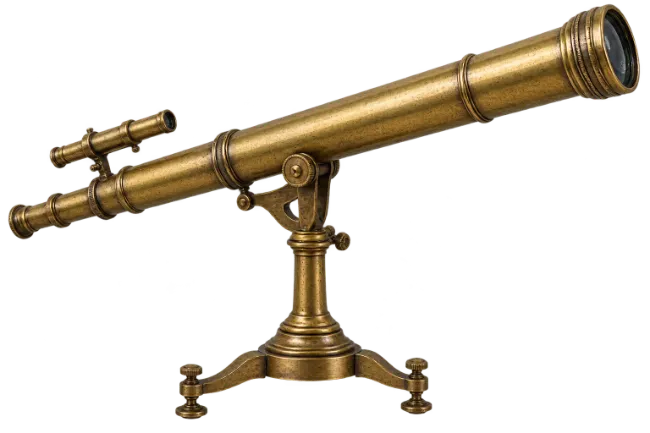 Vintage Brass Telescope on Stand