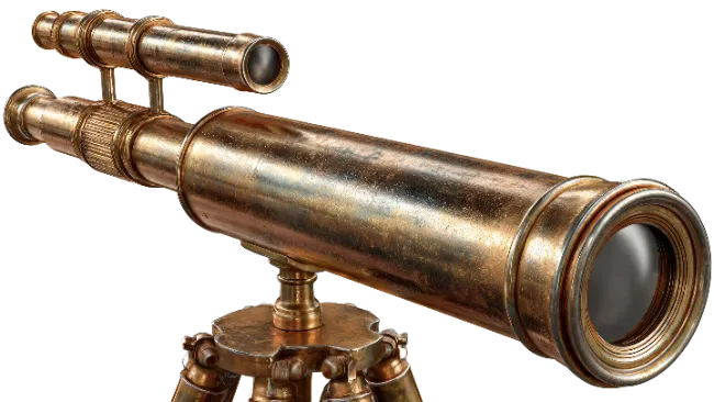 Vintage Brass Telescope on Tripod