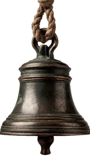 Vintage Bronze Bell Hanging by Rope